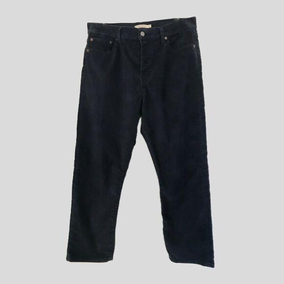 Levis Wedgie Straight Leg Navy Blue Button Fly Corduroy Casual Pants - 32 - Picture 1 of 10